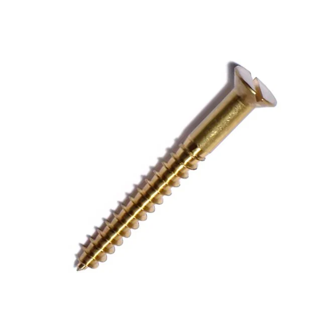 Slotted Countersunk Wood Screws 10g x 1 1/2" (5 x 40mm) - Brass
