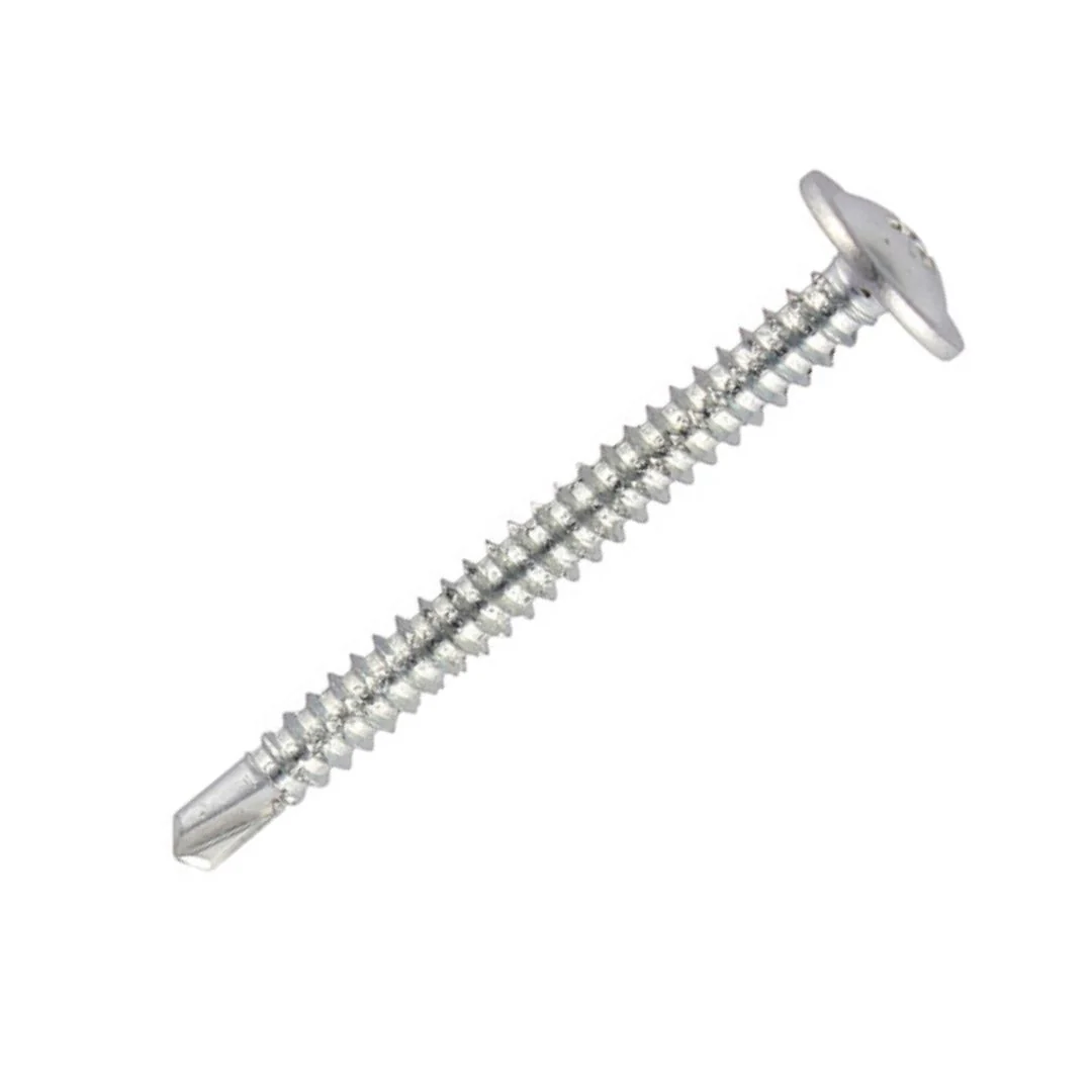 Drill Point Self Tapping Flange Ph2 Screws 10g x 2 1/2" (4.8 x 60mm) - Zinc