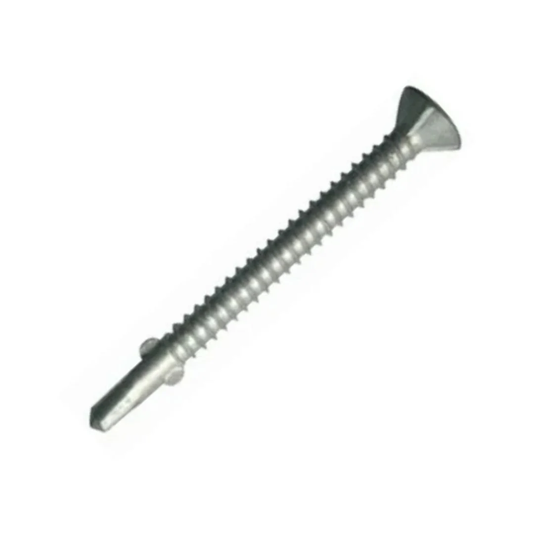 Ribbed Drill PH Countersunk Screws 10g x 2" (4.8 x 50mm) - Zinc