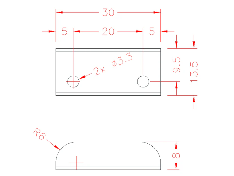 U Shape Strike Plate 30mm - Steel - Image 2