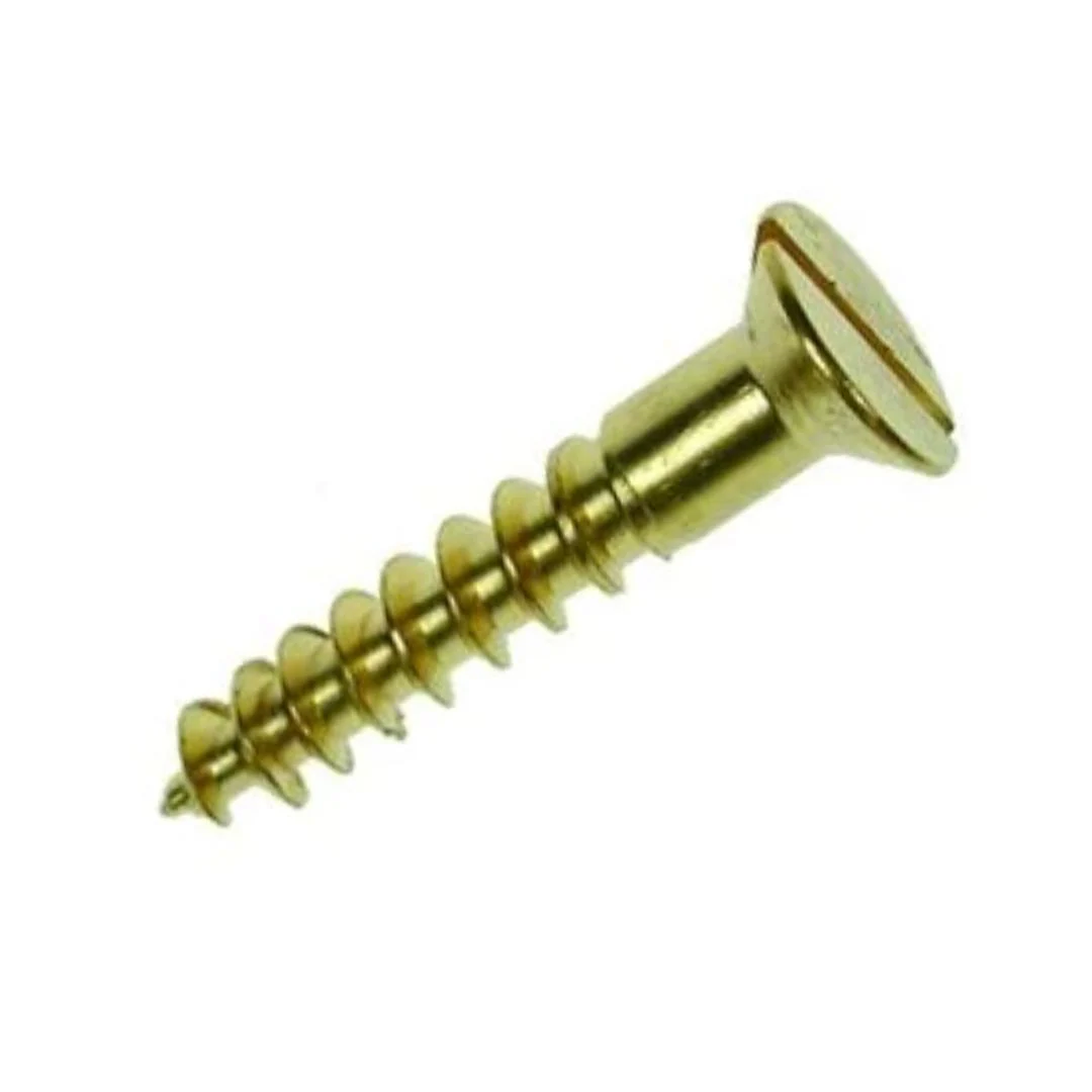 Slotted Round Wood Screws 6g x 3/4" (3.5 x 20mm) - Brass