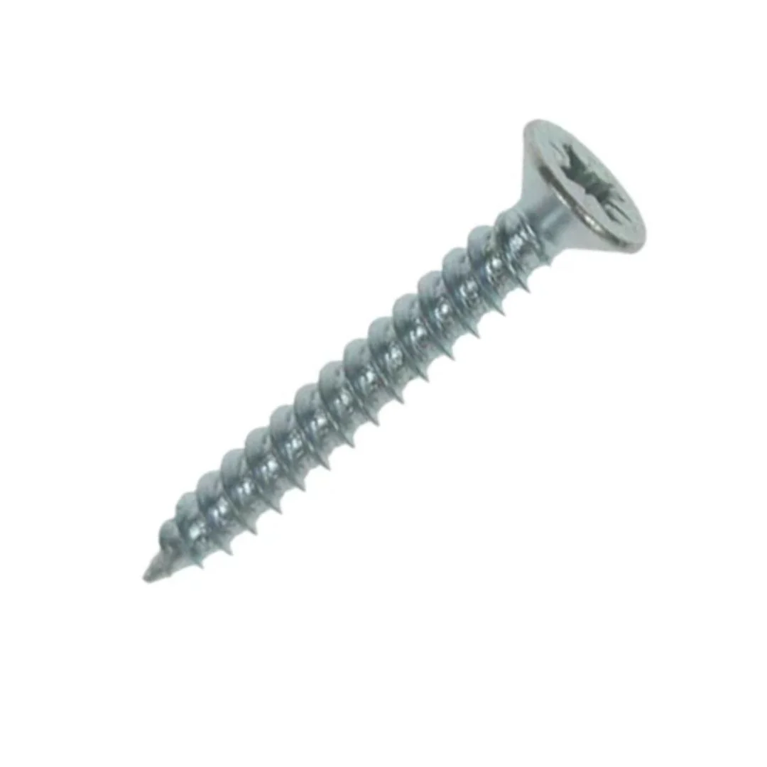 Chipboard Fully Threaded DBL Countersunk Pozi Screws 3.5 x 14.5mm - Zinc