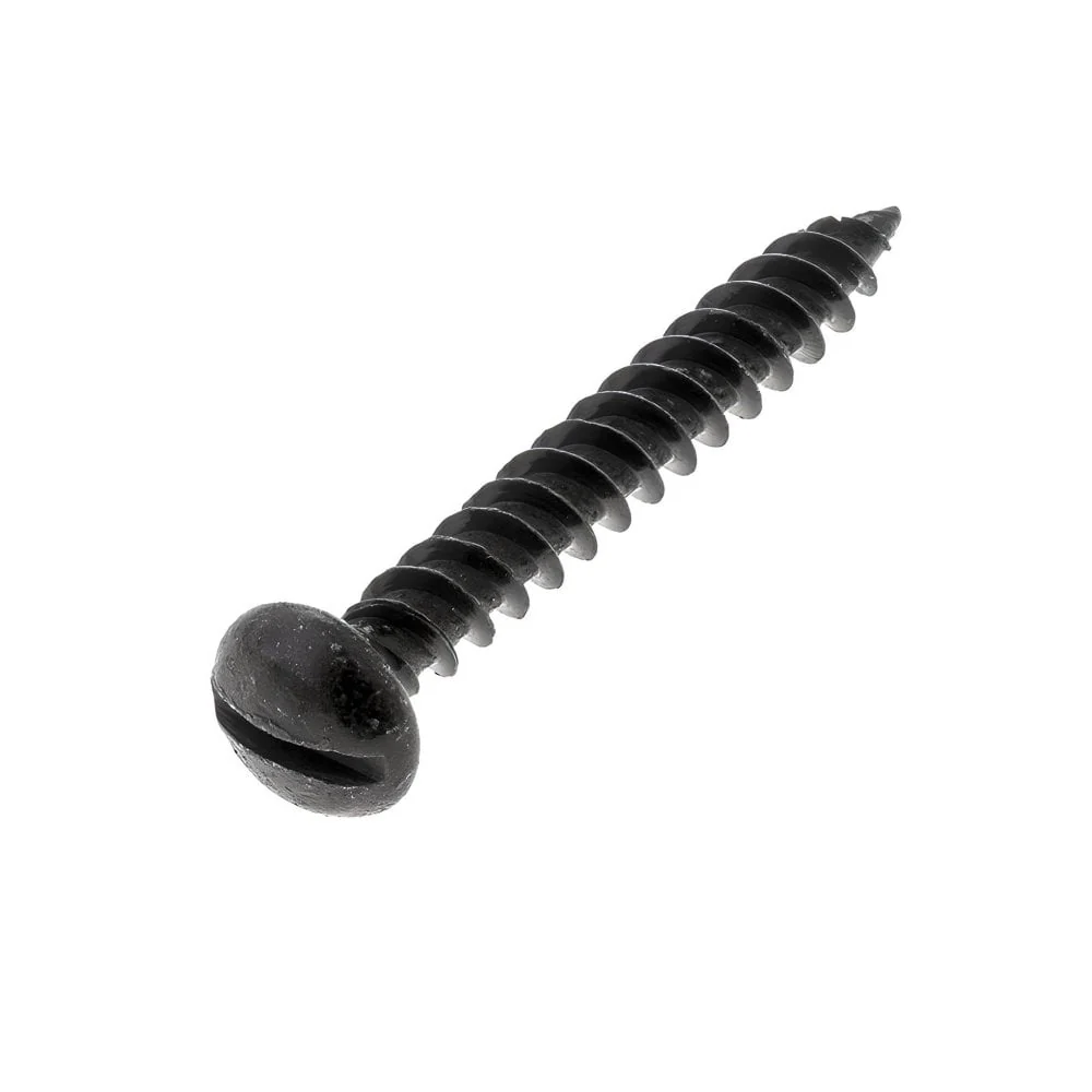 Twinthread Round Slotted Wood Screws 8g x 3/4" (4 x 20mm) - Black - Image 2