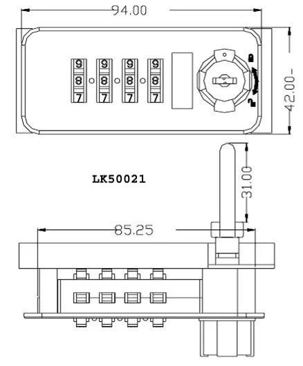 Armstrong Combination 94 x 42mm Pedestal Lock - Image 3