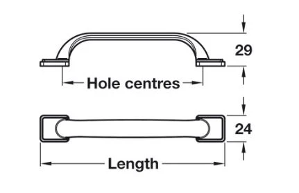 Antique Pull Handle Hole Centres 128mm - Natural Iron - Image 2