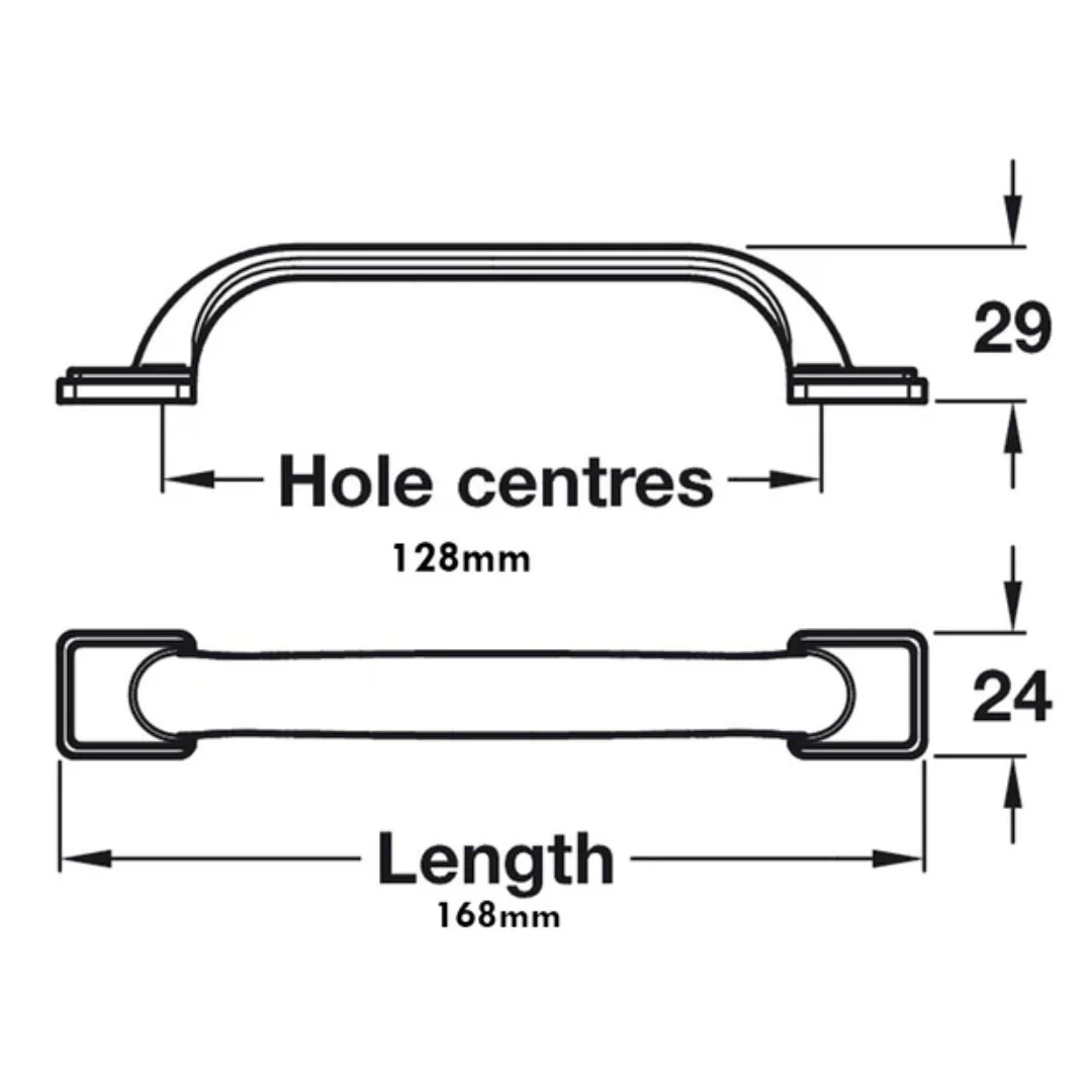 Pull Antique Handle Hole Centres 128mm - Natural Iron - Image 2