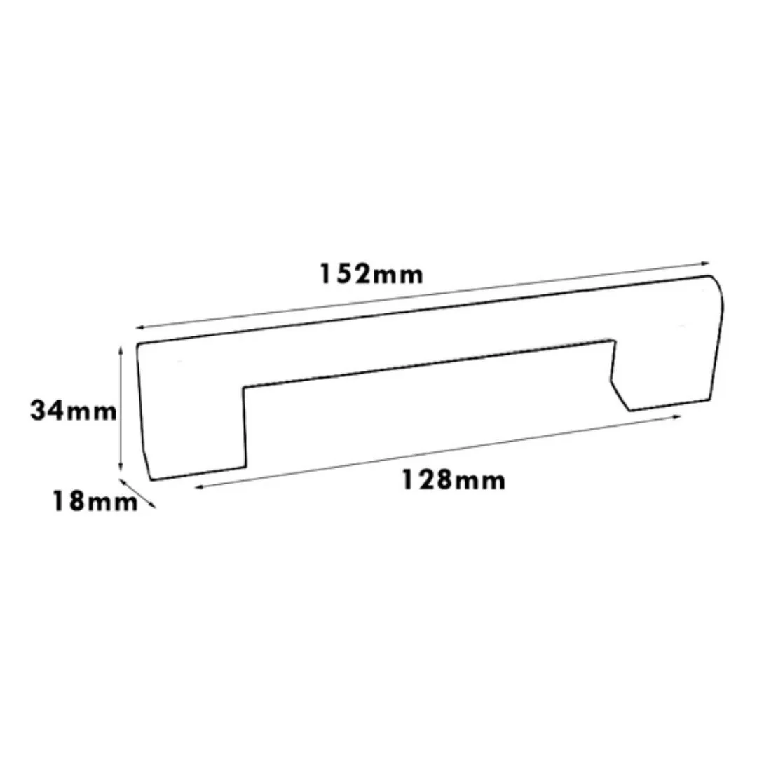 Pull Bar Handle Hole Centres 128mm - Brushed Nickel - Image 2