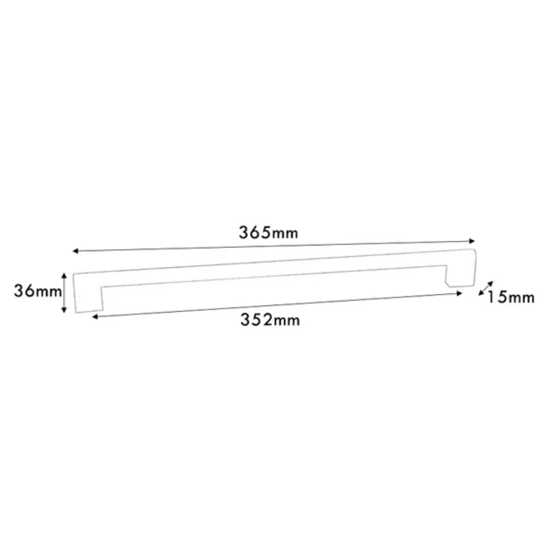 Pull Bar Handle Hole Centres 352mm - Brushed Nickel - Image 2