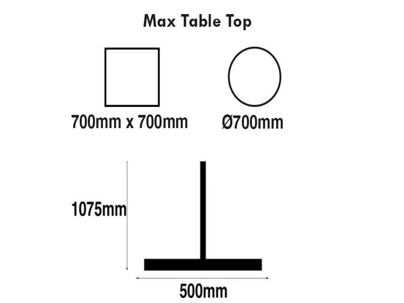 Bayside Chrome 500 x 1075mm Base & Column - Image 2