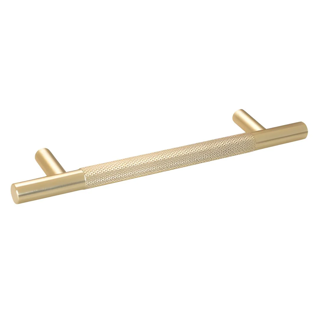 Pull T Bar Handle Hole Centres 160mm - Satin Brass