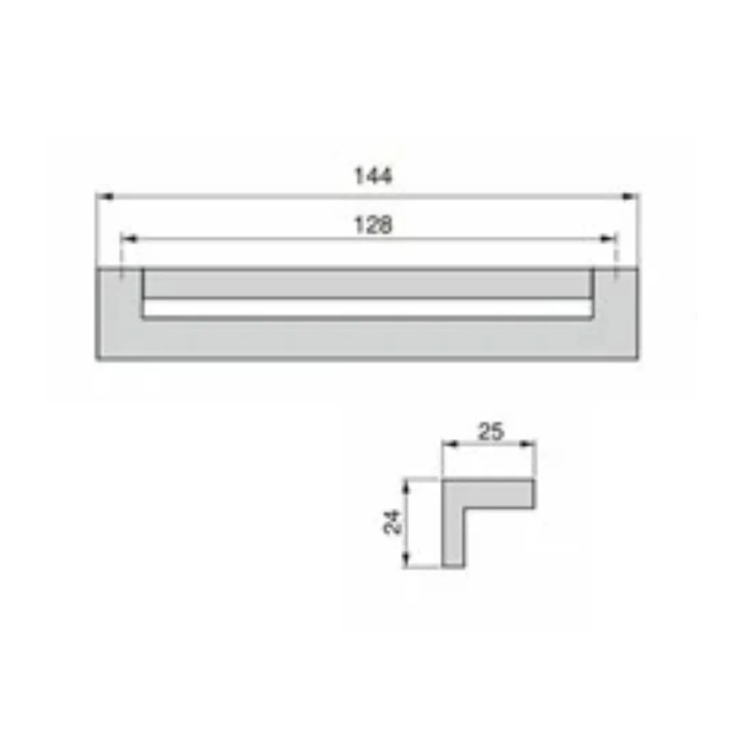 Interaxis Pull Handle Hole Centres 128mm - Matt Black - Image 2