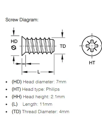 Dowel For Fixing Hinges To The Door 8mm Dia x 10mm Long - Image 5