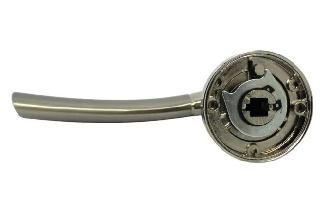 Dual Tone Lever On Rose Door Handle 143mm Nickel - Image 3