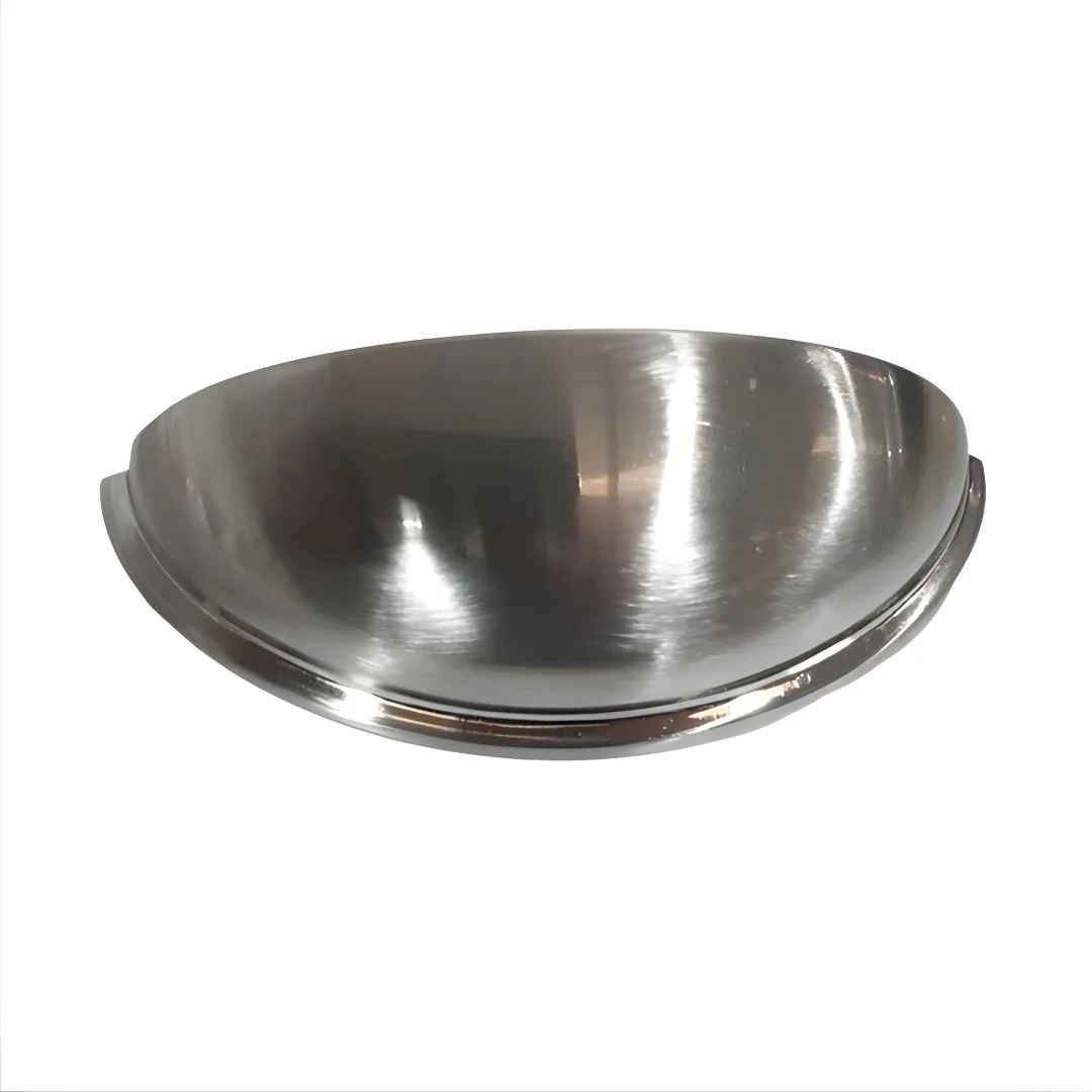 Indented Cup Handle Hole Centres 76mm - Brushed Nickel