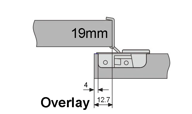 Tutti 13mm Overlay Face Frame Cabinet Hinge 105° - Image 2