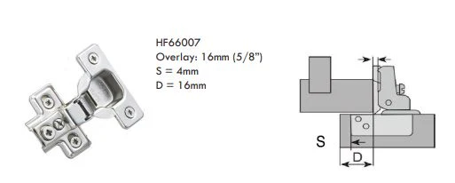 Tutti Face Frame Cabinet Hinge 16mm Overlay 110° - Image 2
