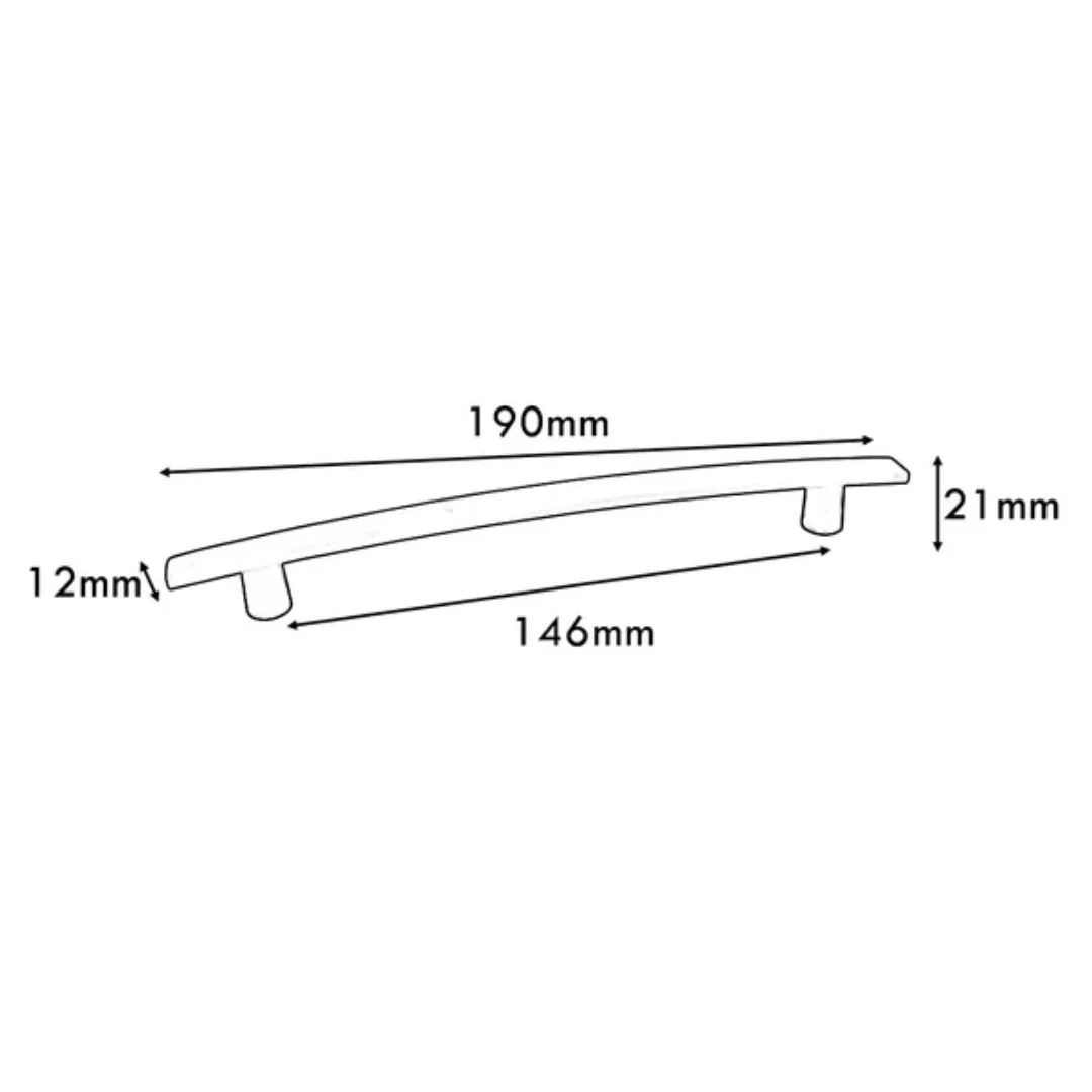 Pull Curved Handle Hole Centre 146mm - Chrome - Image 2