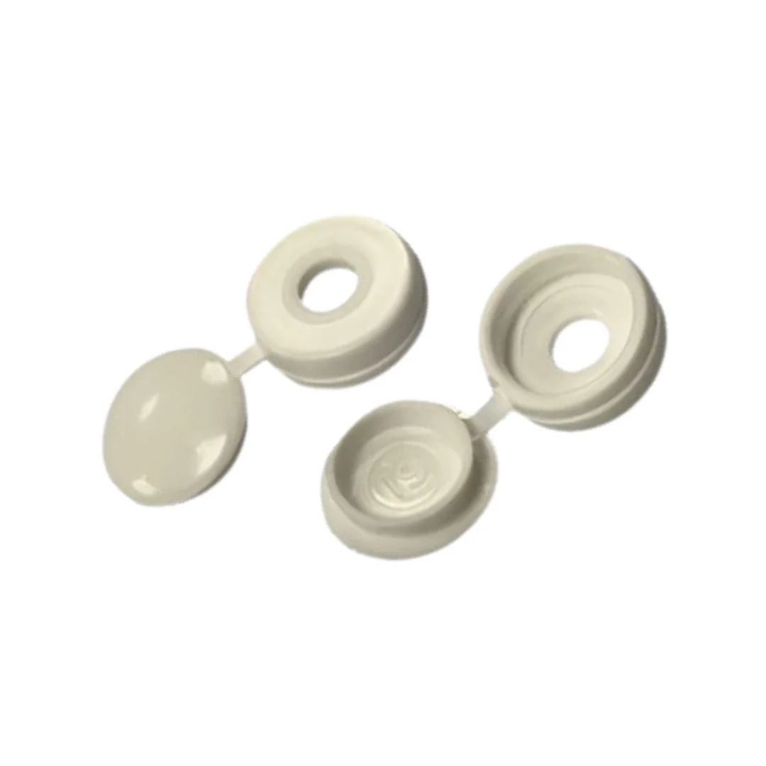 Fold-Over Snap Caps - White
