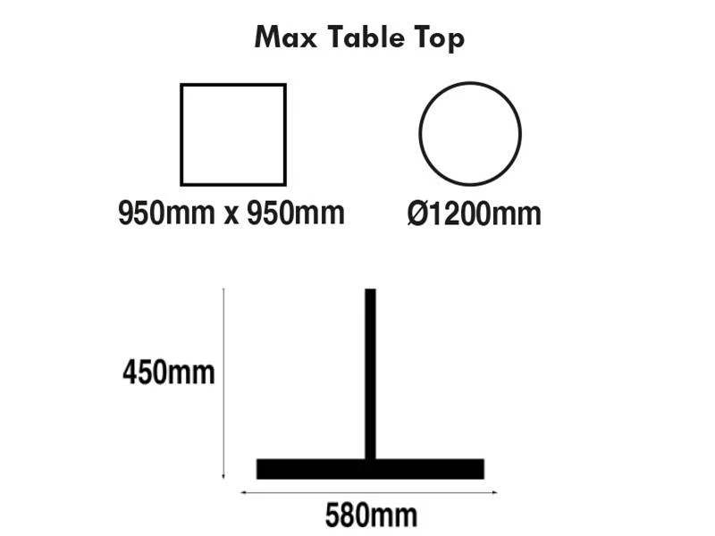 Golden Gate 580 x 450mm Black Base & Brushed Stainless Steel Column - Image 2
