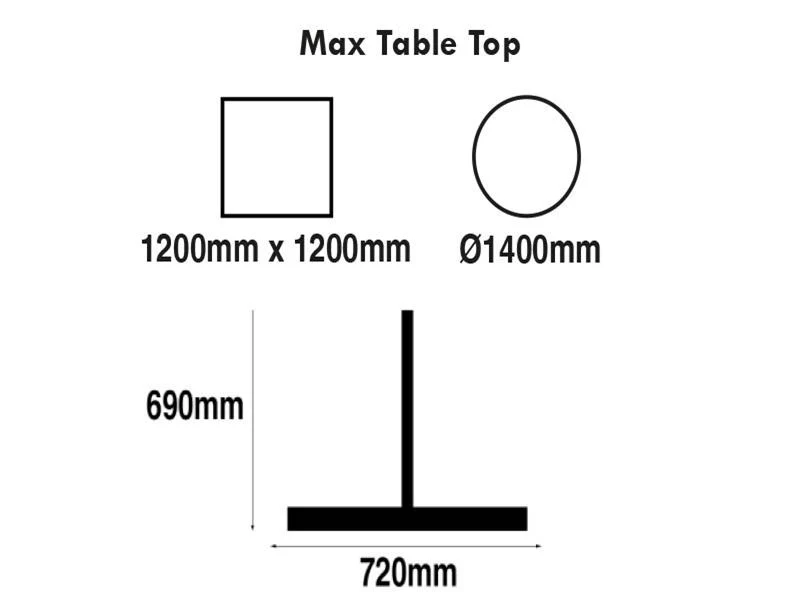 Golden Gate 720 x 690mm Black Base & Brushed Stainless Steel Column - Image 2