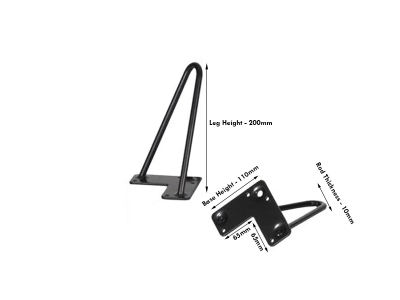 Hairpin Legs 200mm - Black - Image 3