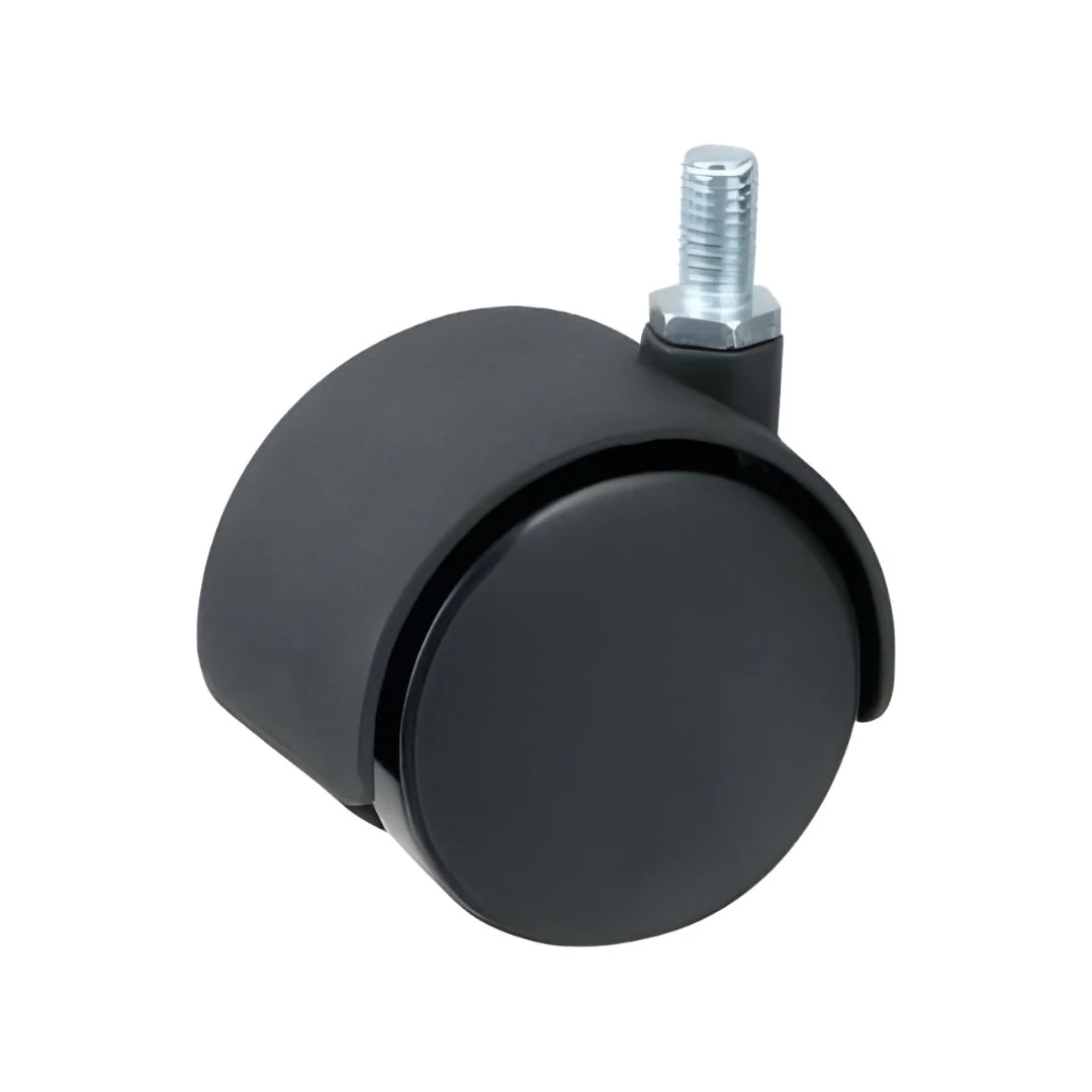 Non- Braked Hooded Twin Wheel Castor 50mm - Stem Fixing