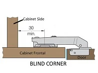 IntAfit Blind Corner Cabinet Mini Hinge 90° On 26mm Cup Diameter - Image 4