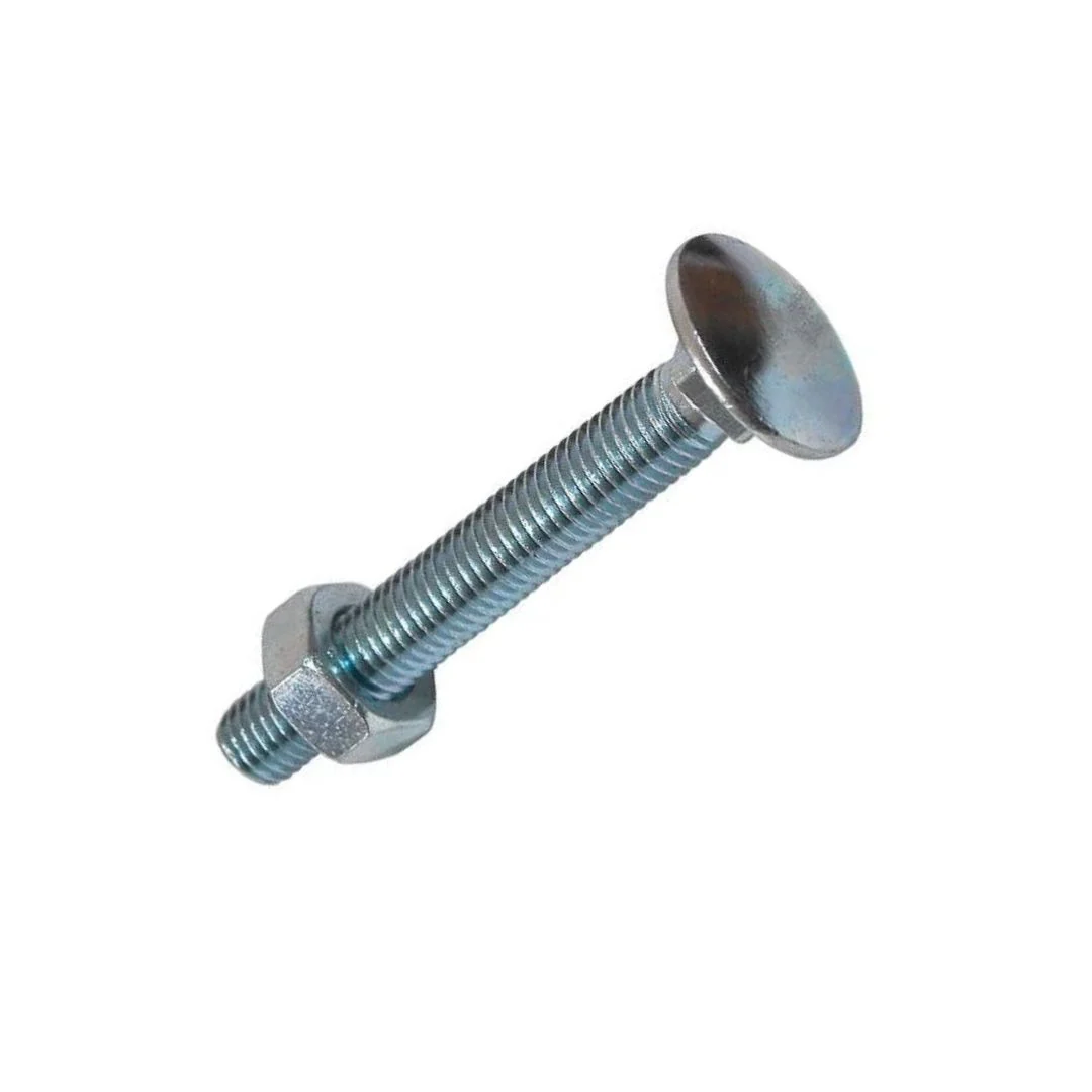 M10 x 150mm Cup Square Hex Bolt with Hex Nut DIN603 - Zinc