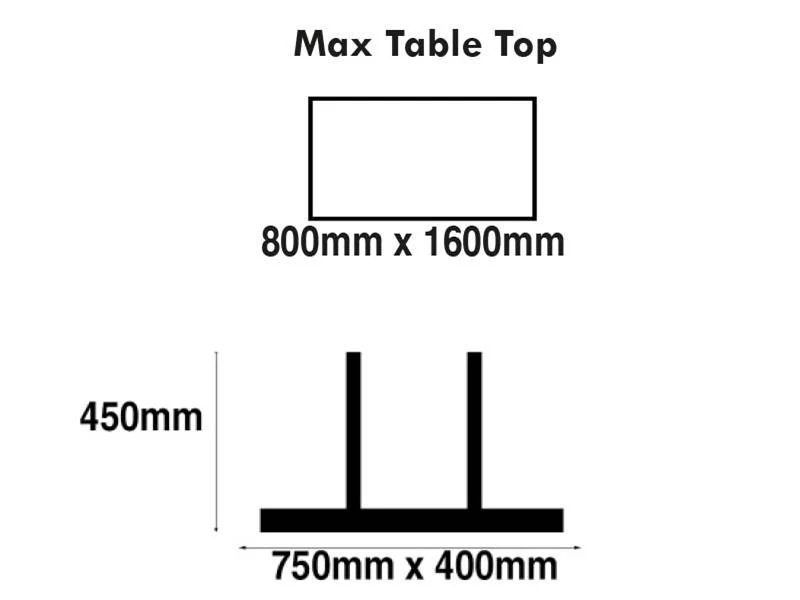Mega 400 x 450mm Black Base & Brushed Stainless Steel Column - Image 2