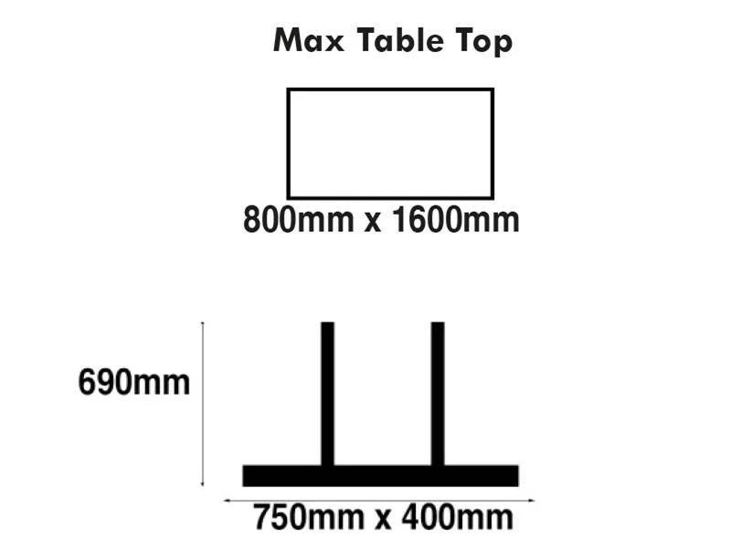 Mega 400 x 690mm Black Base & Brushed Stainless Steel Column - Image 2