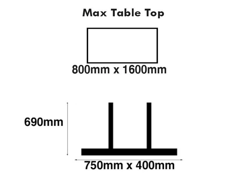Mega Black 450 x 690mm Base & Column - Image 3