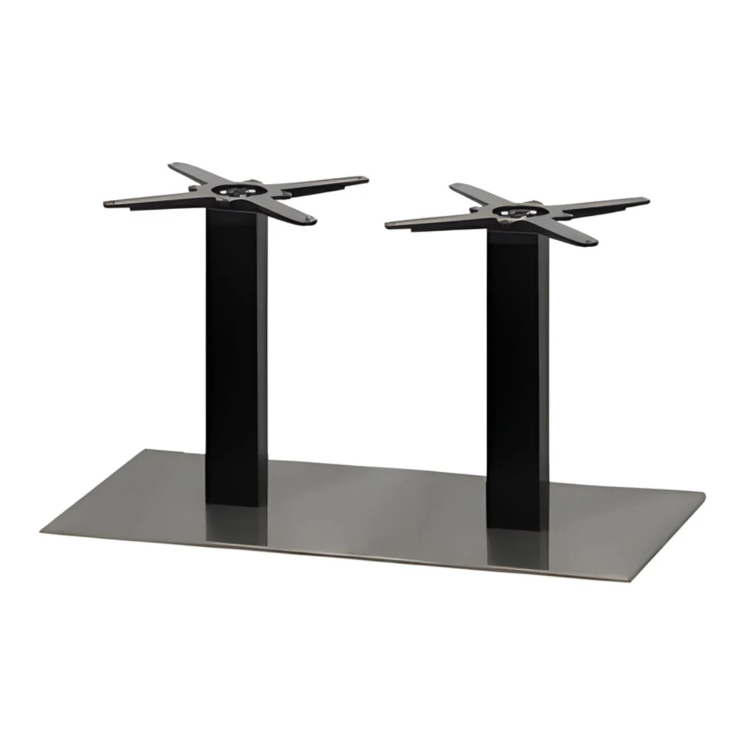 Mega 400 x 450mm Brushed Stainless Steel Base & Black Column