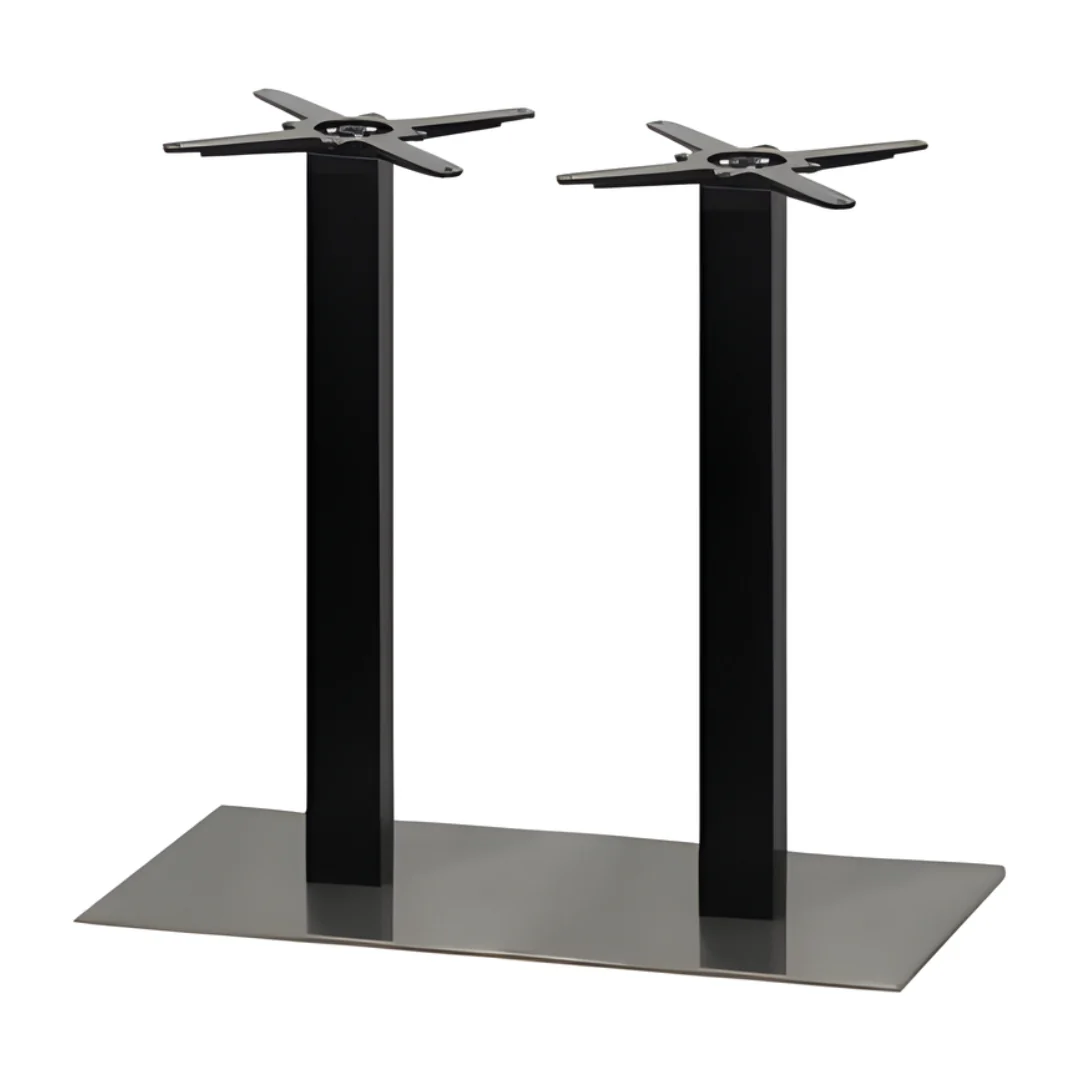 Mega 400 x 690mm Brushed Stainless Steel Base & Black Column