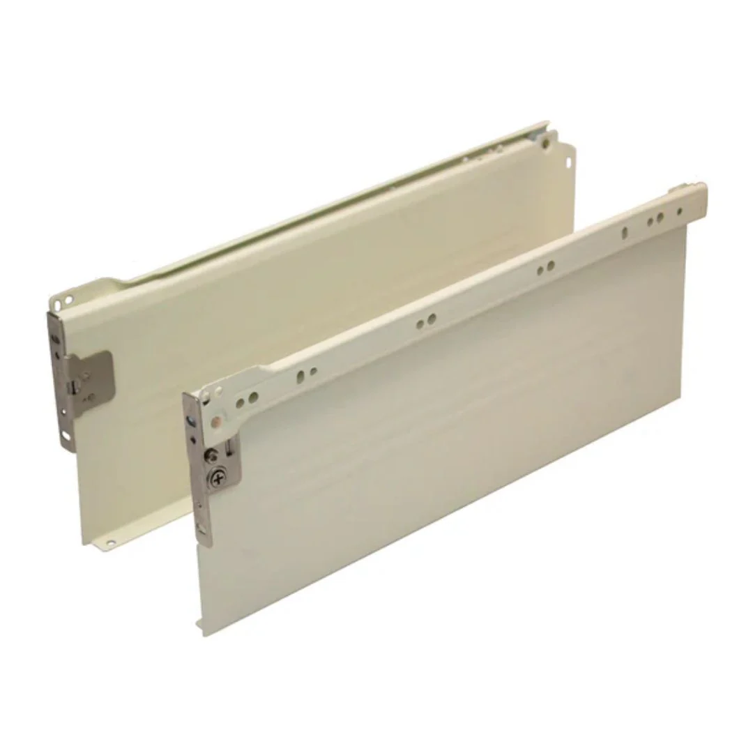 Metal Drawer Side Pack 149mm x 450mm - 25kg - 75% Extension - Cream