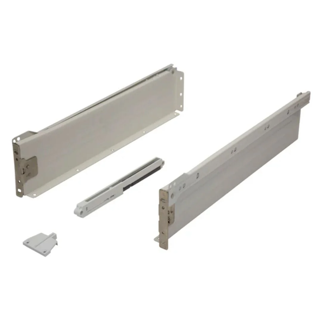 Metal Drawer Side Pack 270mm - 25kg - 75% Extension - White - Soft Close Damper Included