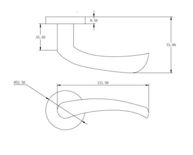 Monza Lever On Rose Door Handle 122mm Satin Brass - Image 3