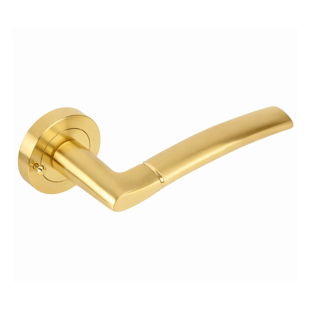 Nemo Lever on Rose Privacy Handle 123mm Satin Brass