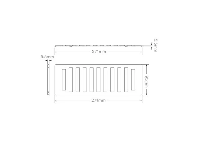 Hit & Miss Vent - 229mm x 76mm (9" x 3") - White Plastic - Image 2
