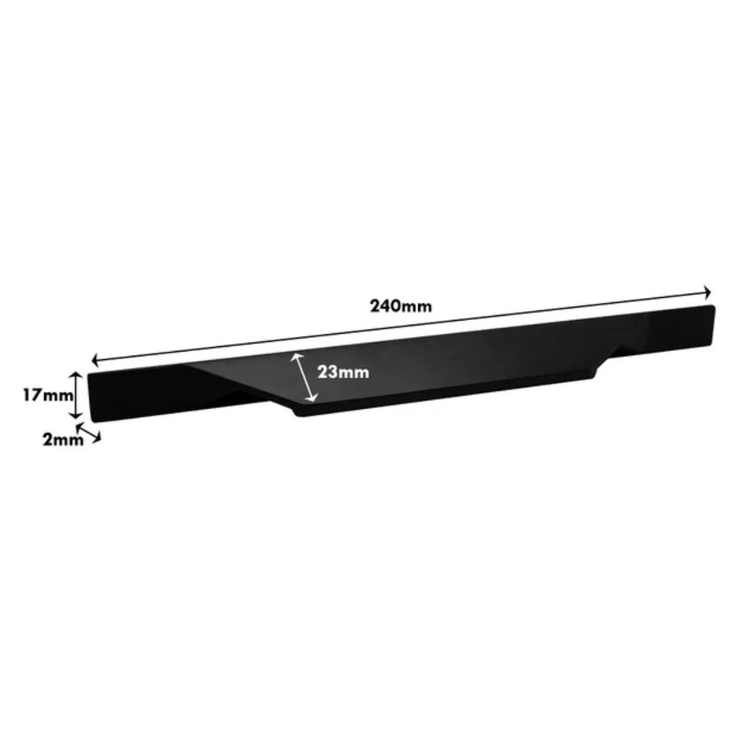 Alloy Profile Handle Hole Centres 128mm - Matt Black - Image 2
