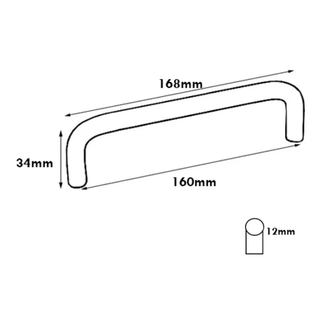 Pull D Handle Hole Centres 160mm - Black Nickel - Image 2