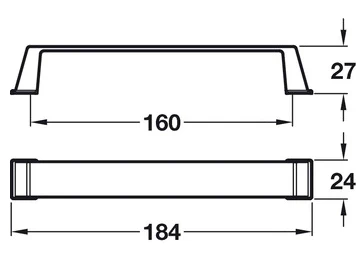 Cabinet Pull D Handle Hole Centres 160mm - Graphite Grey - Image 2