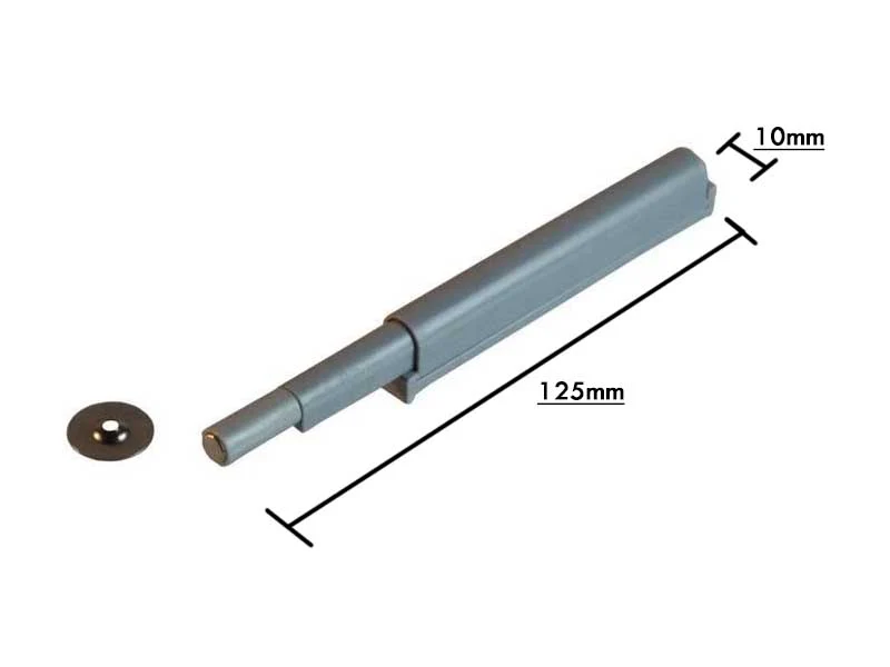 Push To Open Magnetic Catch & Holder - Grey Plastic - Length 84mm - Image 3