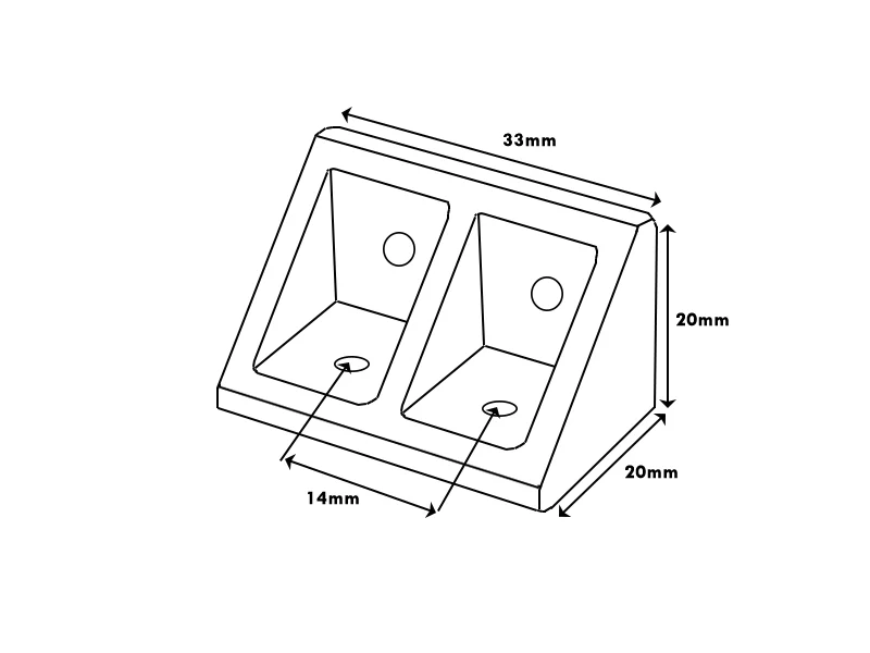 Rigid Joint Block 33mm - White - Image 3