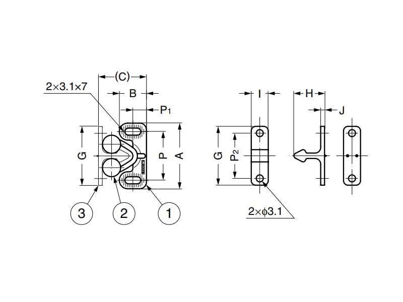 Rotary Catch With White Resin Body - Pulling Force 1.6kg - Image 2