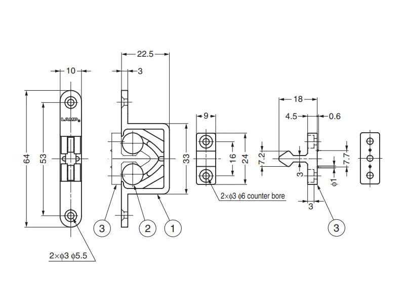 Rotary Knuckle Catch - White - Pulling Force 3.1 kg - Image 2