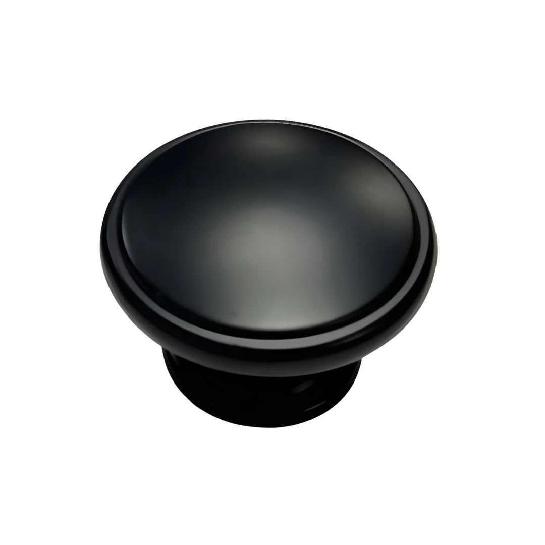 Round Cabinet Door Knob 38mm - Matt Black - Image 2