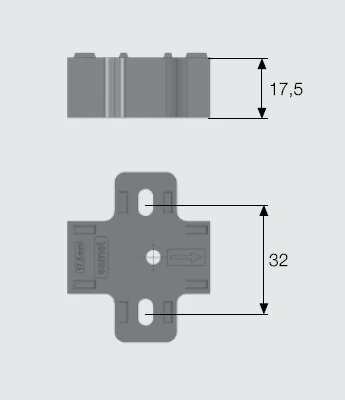 Cabinet Hinge 17.5mm Mounting Plate Spacer - Plastic - Image 3