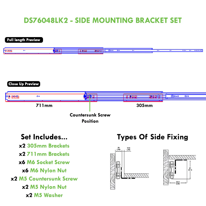Side Mounting Bracket Set For DS76048LK2 - Image 3