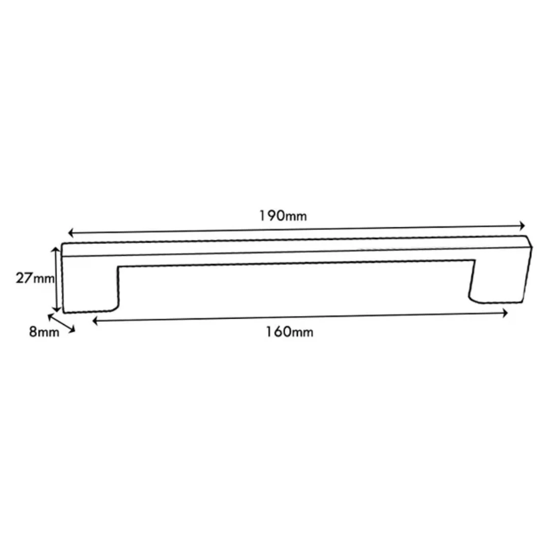 Pull Slim Bar Handle Hole Centres 160mm - Brushed Brass Effect - Image 2