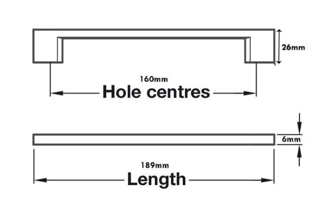 Pull Slim D Handle Hole Centres 160mm - Brushed Brass Effect - Image 2